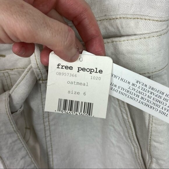 NWT Free People Splendour Oatmeal Paperbag Waist Skirt Off White Size 6 Bohemian - Picture 9 of 15